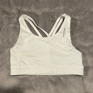 Reebok White Sports Bra Youth Small